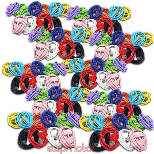 LOT 100 3FT USB SYNC POWER CHARGER CABLE IPHONE IPOD TOUCH CLASSIC NANO IPAD NEW