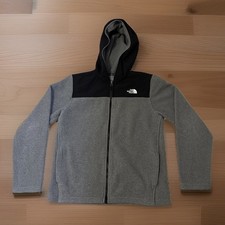 The North Face Fleece Boy Youth Large 14/16 Grey/black Hooded Jacket