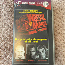 WWF WrestleMania XIV 1998 PAL VHS Tape Silver Vision Stone Cold Mike Tyson