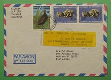 DR WHO 1987 CAMEROON YAOUNDE TO USA RETURN TO SENDER  w33840