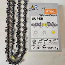Stihl 18" Full Chisel Chain OEM .325" .050" 74 DL 23RS