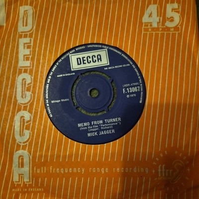 Mick Jagger - Memo From Turner / Natural Magic - 7'' Vinyl Single - Free UK Post