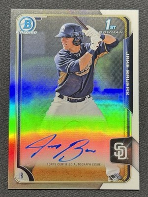 2015 Bowman Chrome Prospects Refractor Auto Jake Bauers /499 #BCAP-JB Padres