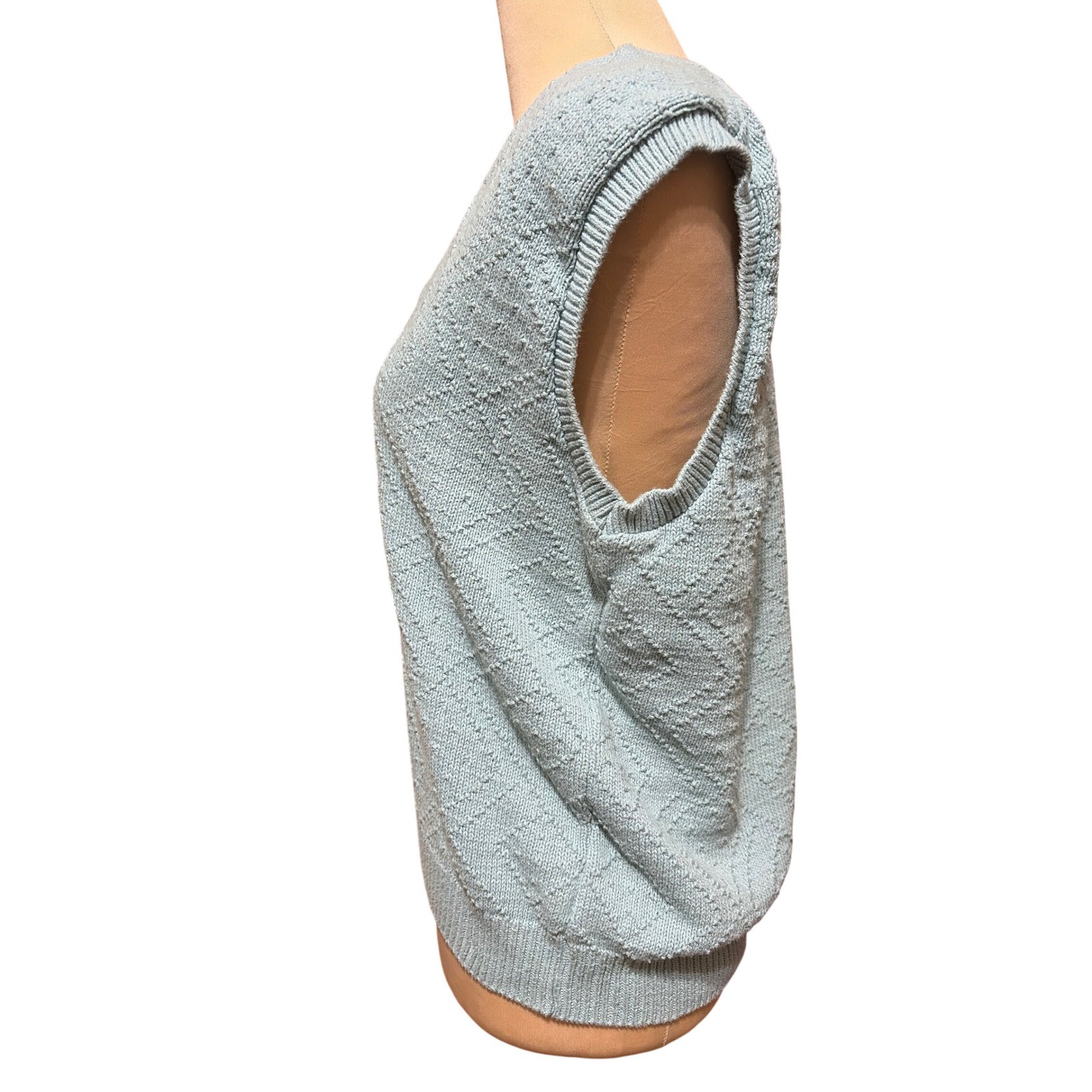 Pendleton Blue Textured Pattern Knit Sweater Vest… - image 4