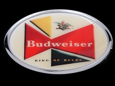 SB13127 NOS REALLY NICE BUDWEISER KING OF BEERS ADVERTISEMENT BELT BUCKLE