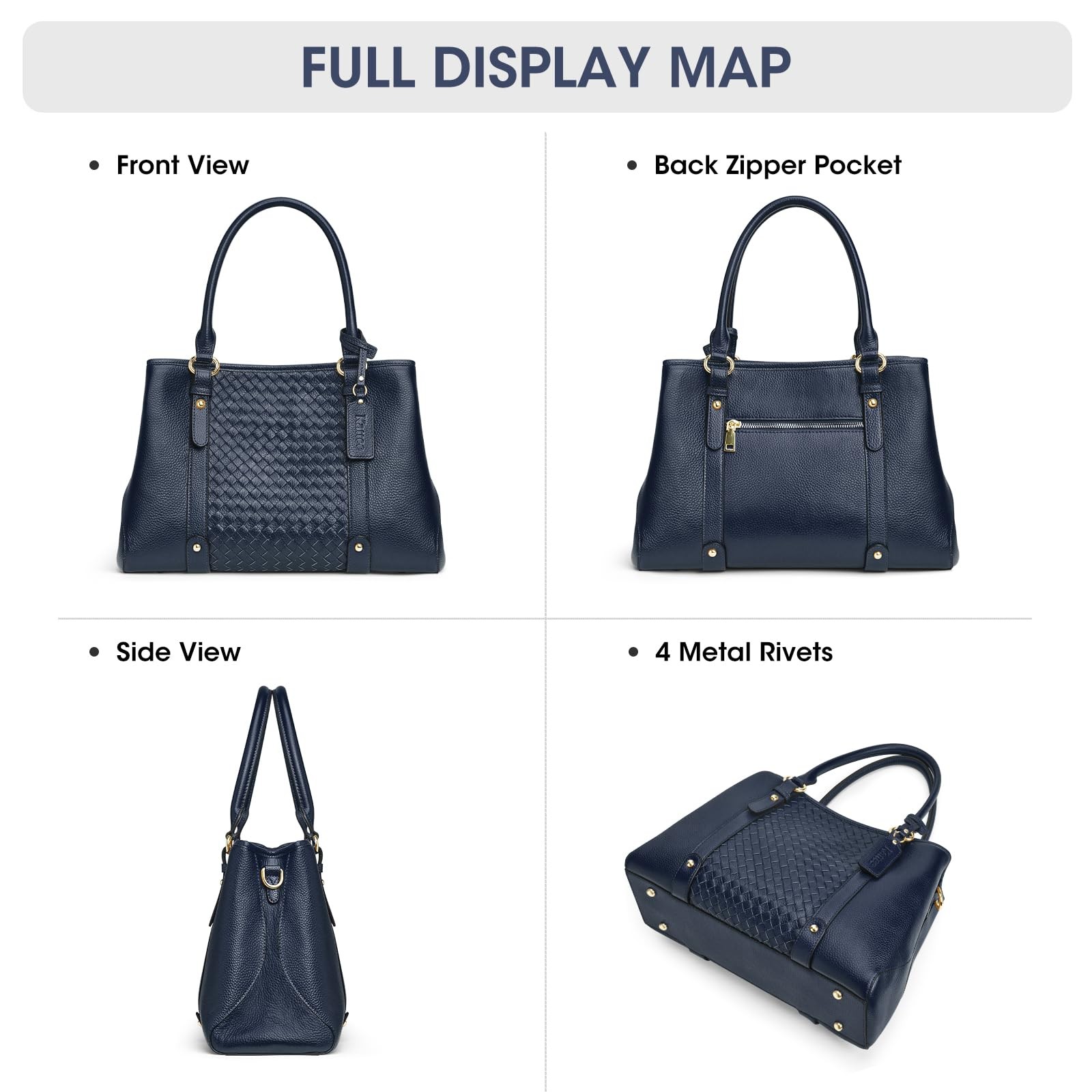 Soft Genuine Leather Satchel Bags Top Handle Crossbody Purses and Handbags To...