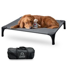 Outdoor Elevated Bed for Large Medium Dogs, Easy to Assemble With Portable Ba...