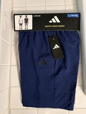 NWT Adidas 2 pack Youth athletic shorts - Navy / Tan Large 14/16