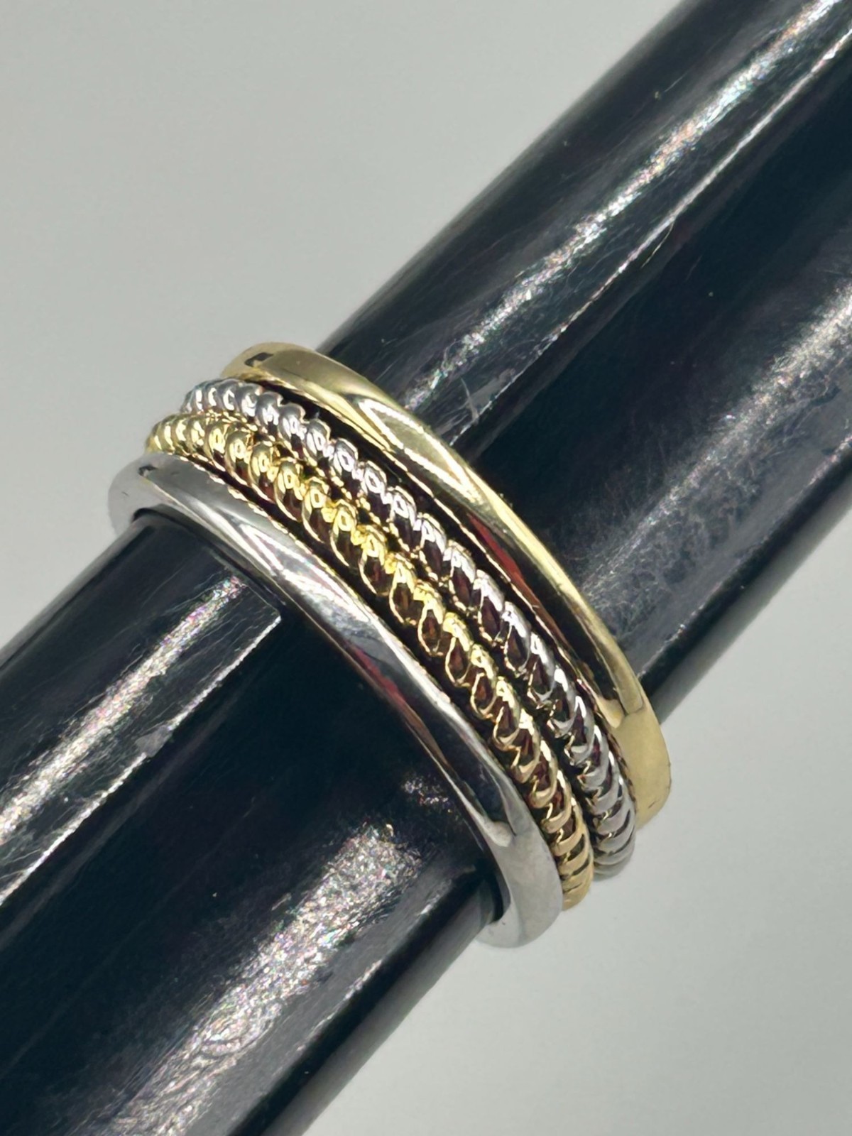 Stackable Rings Simple Bands Size 9 Silver And Go… - image 2