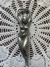 Soviet Era Beer Opener – Vintage USSR Cast Metal Nude Woman Bottle Opener