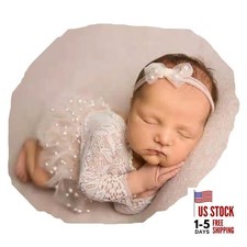 Newborn Photography Outfits Girl Lace Romper Newborn White-long Sleeve