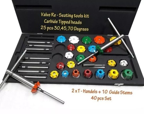 40x VALVE SEAT CUTTER KIT CARBIDE TIPPED FOR VINTAGE AND MODERN ENGINES BOXED - Foto 8 di 11