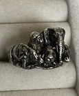 Kabana Safari Elephant  Monkey Jungle Sterling Silver Ring 9. Rare 10.7g — photo 4