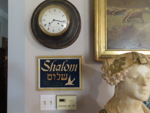 Cuadro con aguja judío hebreo Shalom de colección enmarcado C. 1930 - Imagen 2 de 5