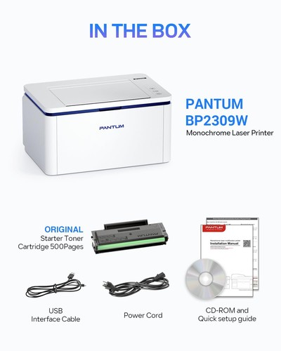 BP2309W Laserdrucker Schwarz Weiss Drucker WLAN Airprint Mopria Klein für Hei... - Photo 7/7