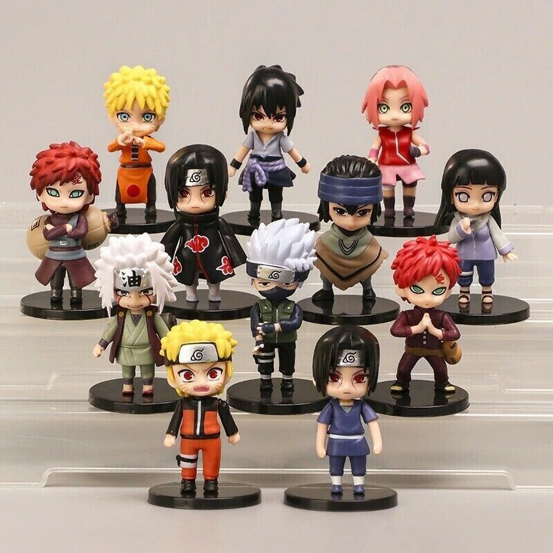 12 Pcs/Set Anime Naruto Kakashi Gaara PVC Action Figure Collectible Toy  Gifts