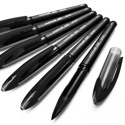 Uni-ball Air UBA-188-L - Penna A Sfera 0,7 Mm Scrittura Fluida - Confezione Da 12 Penne - Inchiostro Nero Resistente All'Acqua