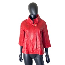 Noi Firenze 3/4 Sleeves Red Leather Jacket Size 40 Women