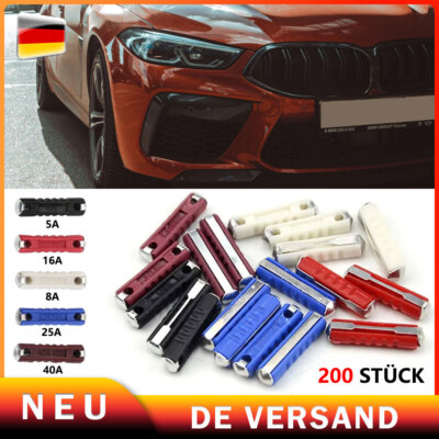 200 Stück Auto KFZ Torpedo Autosicherung Sicherungen Sortiment Oldtimer 5A-40A
