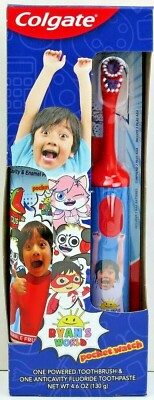 Ryan's World Colgate KIDS Power Toothbrush & Bubblefruit Toothpaste  EXP 04/2022
