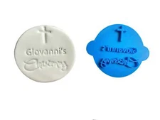 Christening cross Cookie Stamp Fondant Embosser Christening cookie personalised 