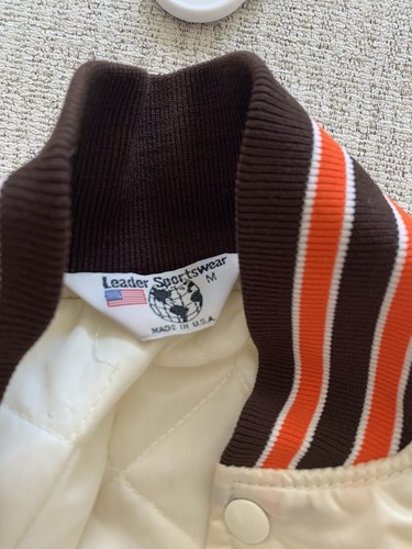 Vintage 80’s Cleveland Browns NFL Bomber Satin Jacket USA MADE Mens S Women M - Bild 6 von 12
