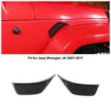 2X Side Fender Air Vent Leaf Plate Cover Trim For 2007-18 Jeep Wrangler JK & JKU