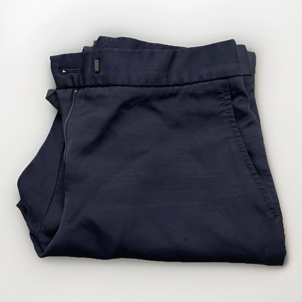 Burberry pantaloni sartoriali uomo lana mohair blu scuro eleganti taglia 42 (286)