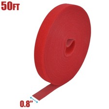 50FT Roll Reusable Hook Loop Self Attaching Cable Tie Fastening Tape Red