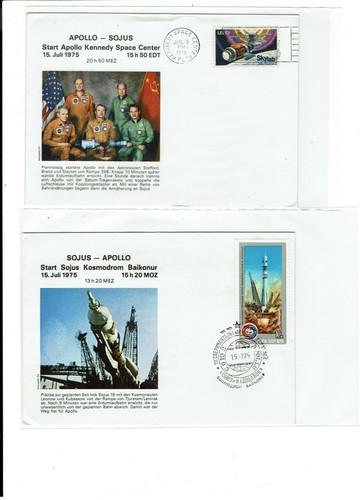 Apollo Soyuz July 1975 Mission Dates 5 Covers ASTP: ASTROPHIL !!