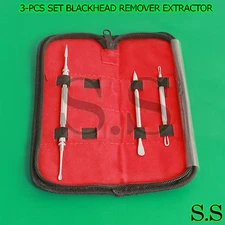 3-PCS SET BLACKHEAD REMOVER EXTRACTOR TOOL FOR BLACKHEADS, WHITEHEADS, BTS-232