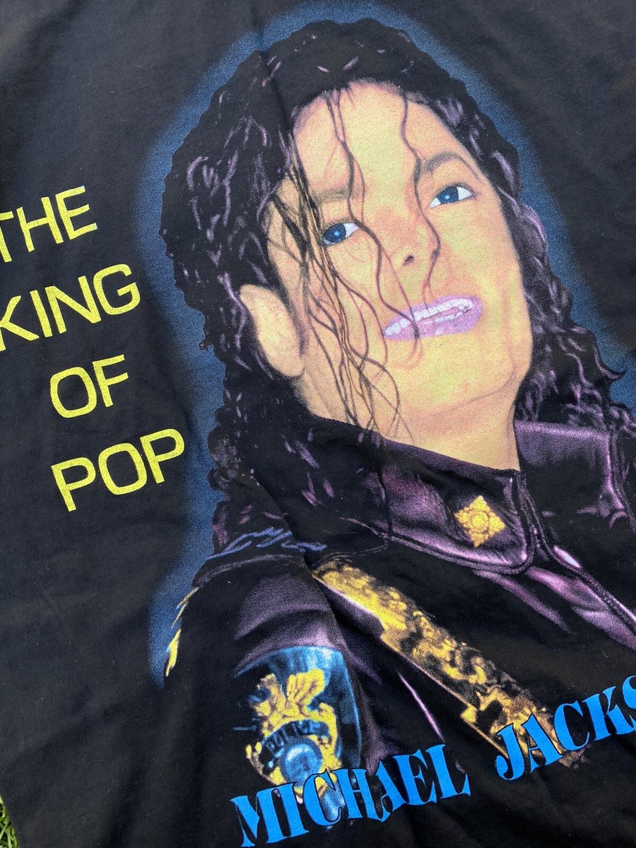 トップス 85's MICHAEL JACKSON Tee Vintage Michael Jackson Single Stitch Black Tee T Shirt Size Large