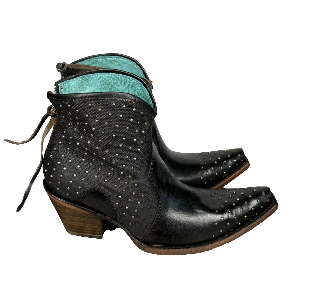 Botas femininas de faroeste cravejadas