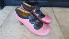 JOHN FLUEVOG OPERETTA Melis Pink Patent Leather Lace Up Heel 10
