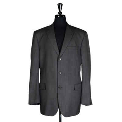 Brooks Brothers Mens Blazer Gray Blue Pinstripe Wool Suit Jacket Sport Coat  42R