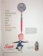 Original 1957 Vintage Scripto Ad: Ft. Make a dollar worth a dollar! #Scripto