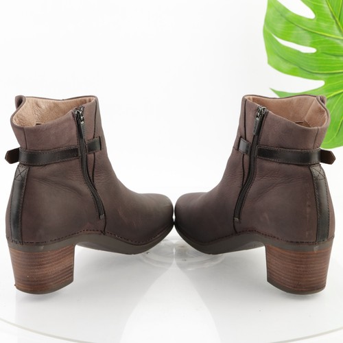 Dansko Women's Hartley Boot Size 40 9 Block Heel Brown Nubuck Ankle Strap Shoe - Picture 8 of 11