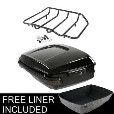 King Trunk Brake LED Tail Light Top Rack Fit For Harley Road Glide King 2014-Up