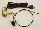 GWTW LAMP KIT WITH 3 TERMINAL SOCKET, NIGHT LIGHT SOCKET,BROWN CORD SET 950J