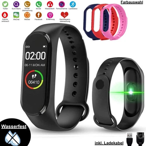 Bluetooth Smartwatch Fitnessuhr Armband Tracker Sport Schrittzähler Wasserdicht