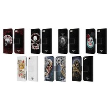ALCHEMY GOTHIC SKULL AND CARDS LEATHER BOOK CASE FOR APPLE iPOD TOUCH MP3