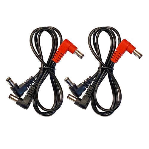 Kurrent Electric (2) Pack 2-Way Split Effects Pedal DC Power Cables for Voodoo 