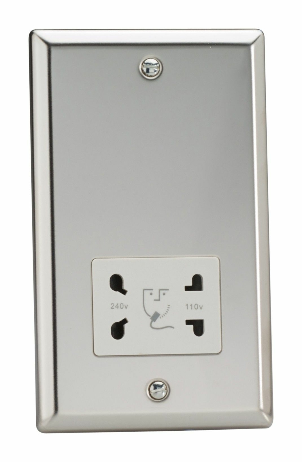 Varilight XCSSW Classic Mirror Chrome Dual Voltage Shaver Socket 230V/115V