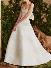 $12,000 Carolina Dress Ansel Pearl Embellished Bow Back Wedding Gown Dress 0 2