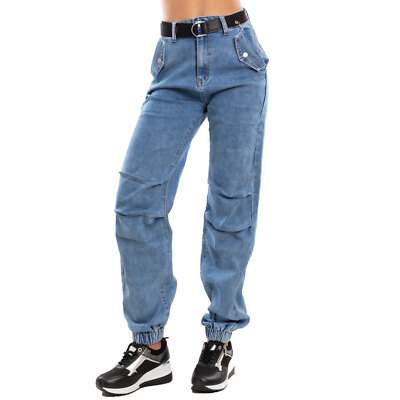 TOOCOOL WH-8116 Women's Cargo Baggy Denim Jeans Chain Pants