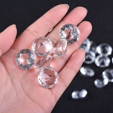LONGWIN 50pcs 18mm Clear Crystal Diamond Table Scatter Glass Wedding Party Decor