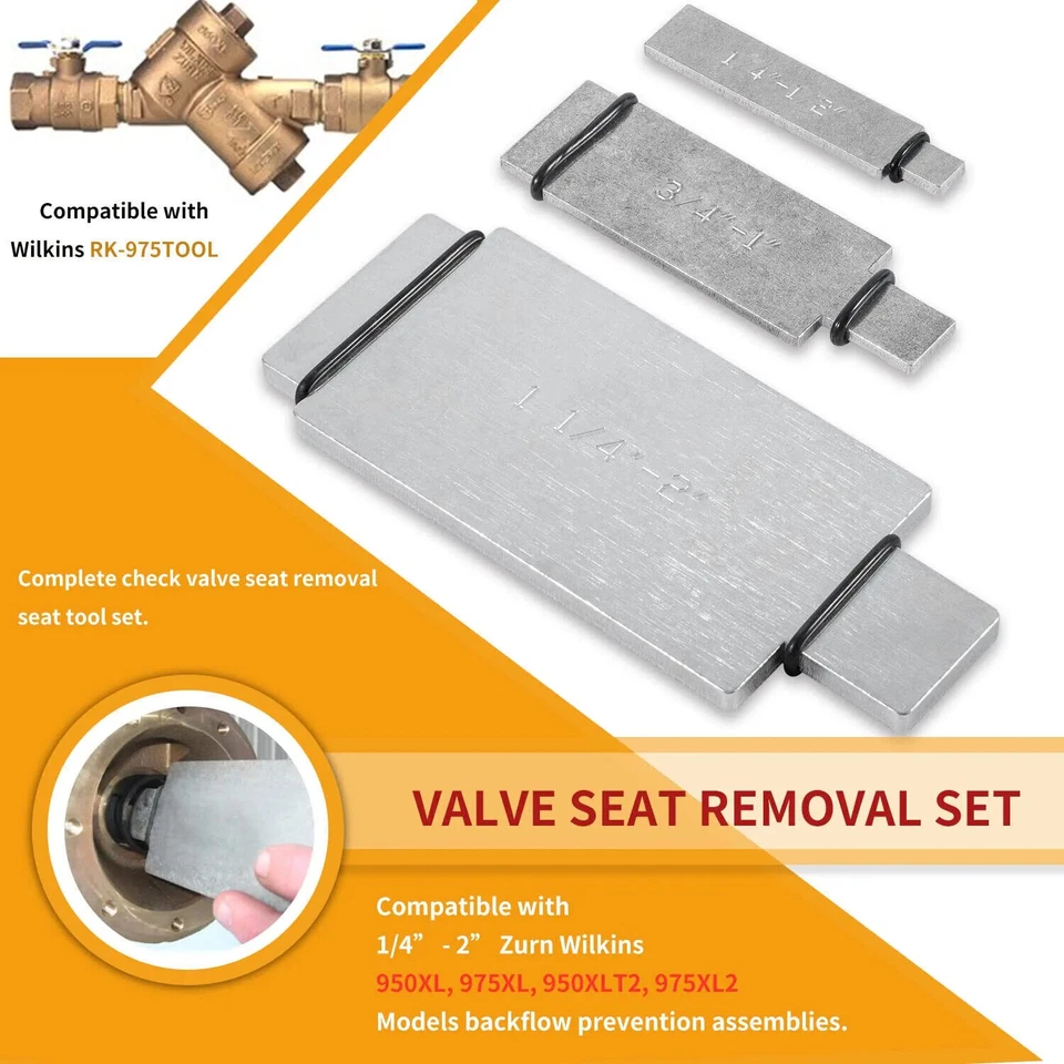For Wilkins RK-975TOOL 1/4" - 2" Model 950XL 950XLT Check Seat Removal Tool Kit - Image 3 of 4