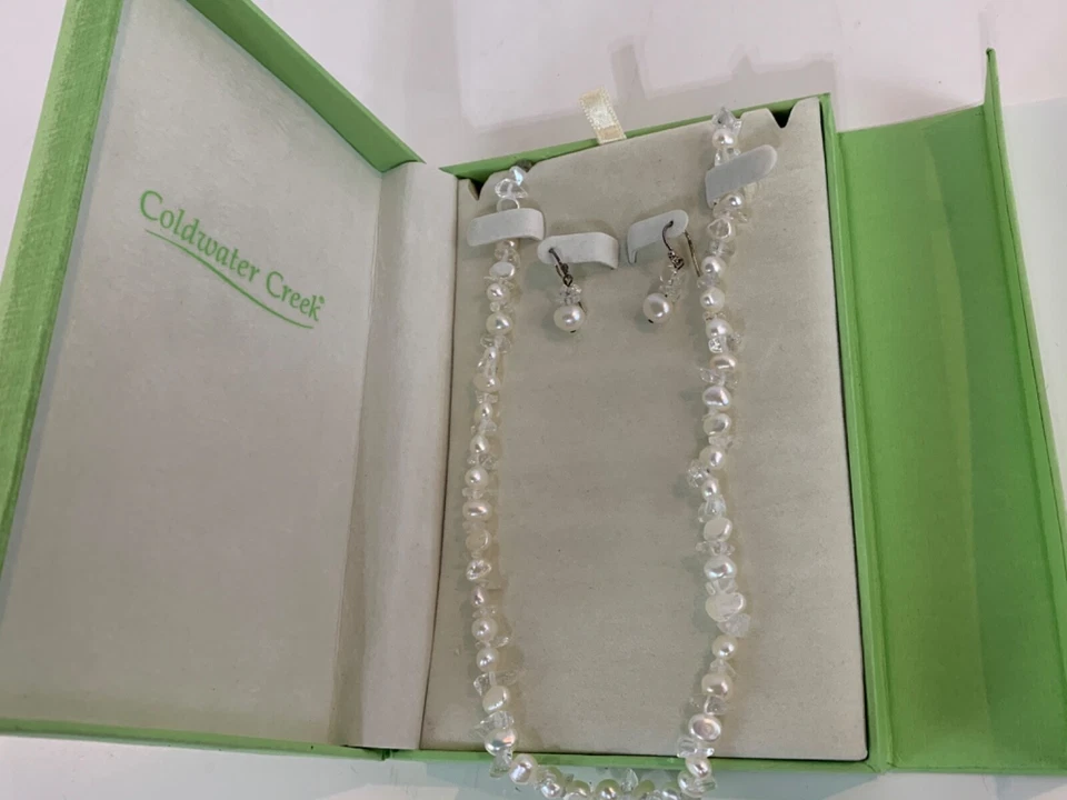 Pendientes y collar vintage de perlas cultivadas de agua dulce Coldwater Creek Foto 4 de 4