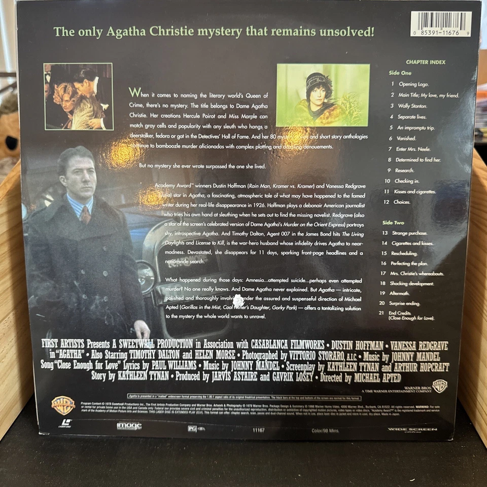 AGATHA Laserdisc LD WIDESCREEN FORMAT  DUSTIN HOFFMAN Foto 2 de 2