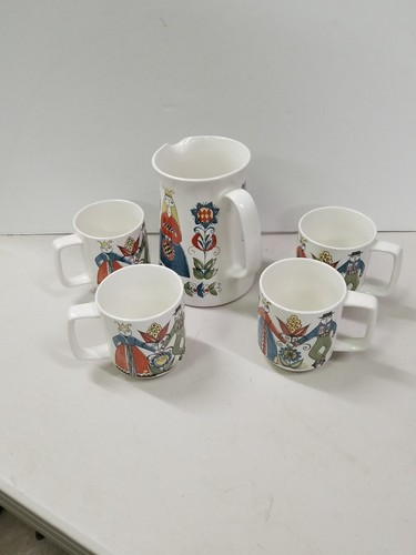 SAGA NORSK Design FF Norway Decorative Pitcher and 4 Cups - Picture 11 of 14